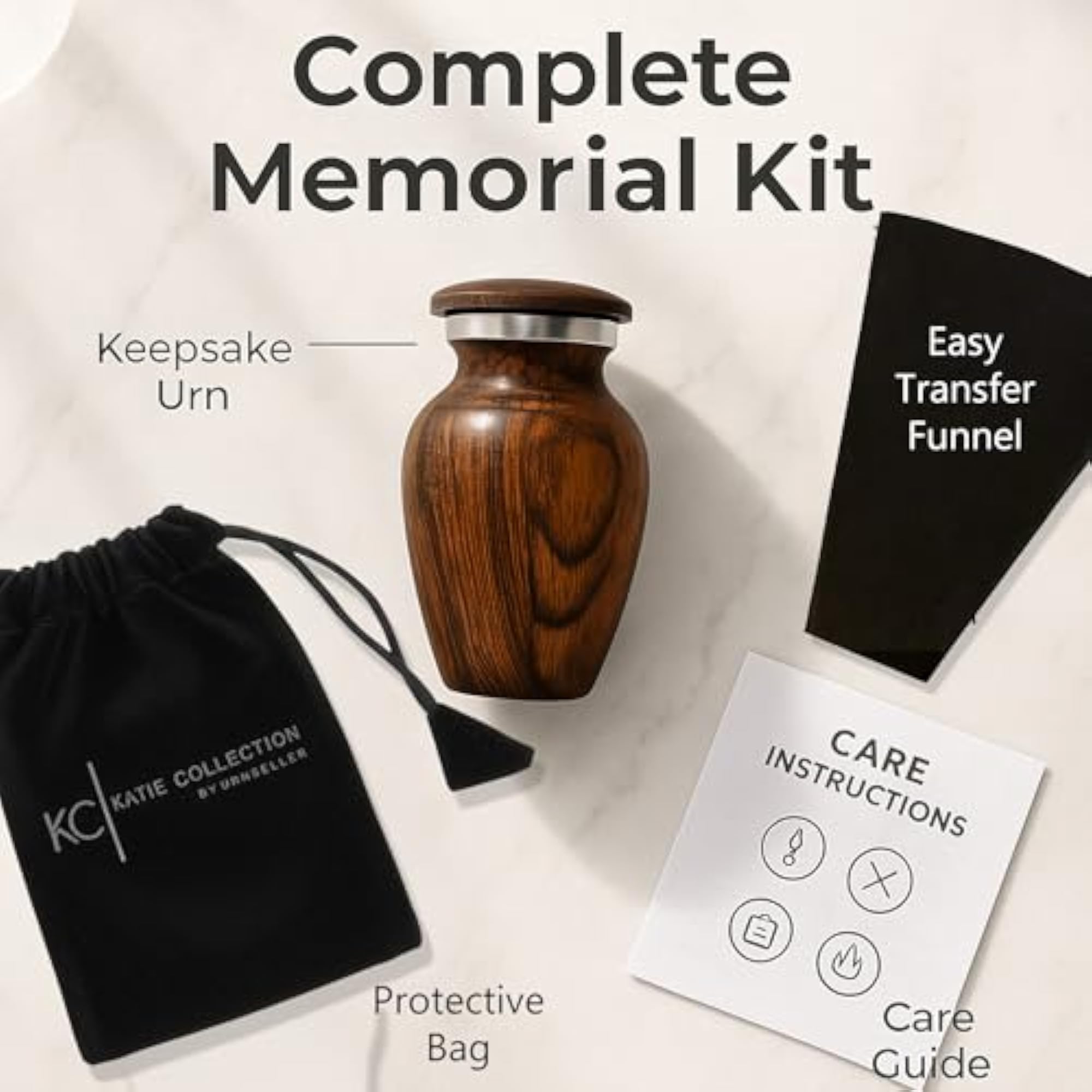 Small Keepsake Urn for Human Ashes - Cherry Wood Appearance